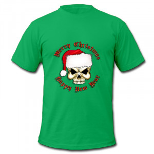 Top-Brand-ONeck-Tshirt-Man-Santa-Skull-With-Christmas-Hat-Personalize ...