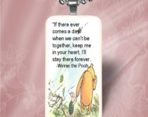 Winne the Pooh and Piglet Backs Quo te Domino Pendant Necklace ...