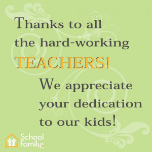 Thank you! Teacher Appreciation message.