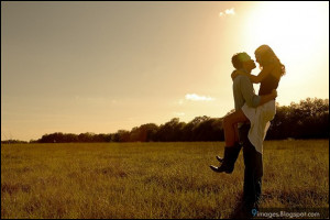 Cute, hugging, couple, sunset, beautiful