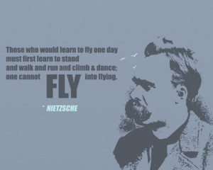 Philip Sweeck > Nietzsche, Flying Inspirational Quote Print