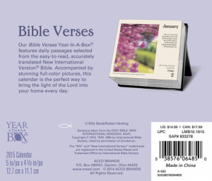Bible Verses Page-A-Day Calendar 2015 back at MegaCalendars.com