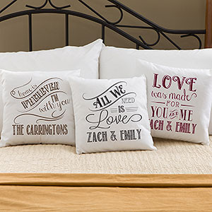 ... love with sweet sayings on our Love Quotes Personalized Throw Pillow