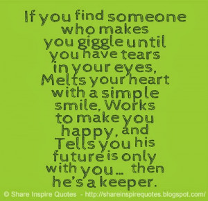 future is only with you then he s a keeper