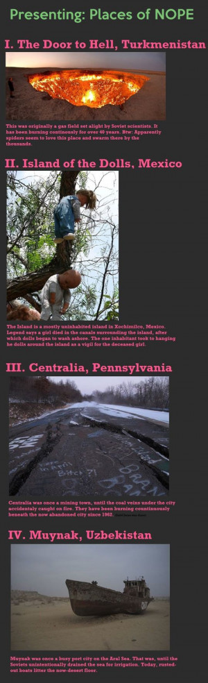 ... eye-opening experience to visit any or all of these places.Silent Hill