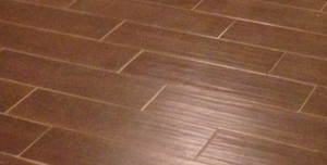 We decided to go with a chocolate grout to compliment the dark floors.