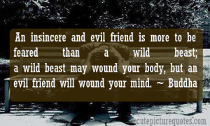 ... , but an evil friend will wound your mind. ~ Buddha Buddhist Quotes