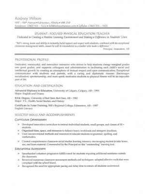 Teaching Job Resume Sample pg1