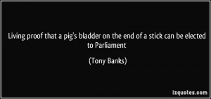 Living proof that a pig's bladder on the end of a stick can be elected ...