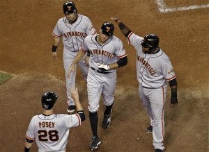 Hunter Pence Buster Posey Marco Scutaro Pablo Sandoval picture