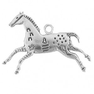 925 Sterling Silver Native American Indian Painted Horse Charm Pendant