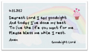 dearest lord i say goodnight...