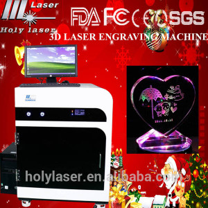 Best quote HSGP-2KD 3d crystal laser engraving machine with 3D Camera