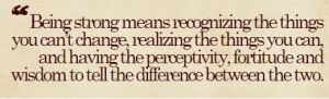 Being strong