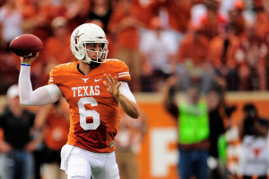 AUSTIN, TX - NOVEMBER 16: Case McCoy #6 of the Texas Longhorns drops ...