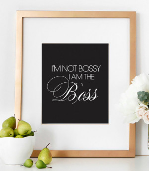Typography Quote Poster Fashion Poster Office Decor Boss Wall Print