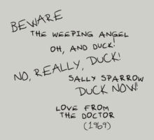 Sally Sparrow, DUCK NOW! T-Shirt