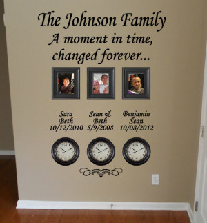 Time Stood Still Family Clock Wall Decal