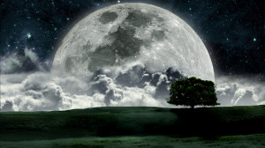 Free Moon Landscape Wallpaper