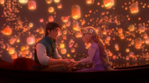 In Tangled, how do the lanterns fly?