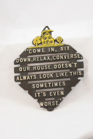 TREASURY item: Funny Sayings Kitchen vintage plaque or trivet with fun ...