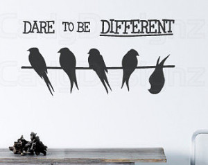 birds on a wire vinyl wall decal dare to be different silhouette bird ...