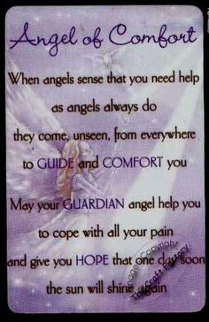 Angel of Comfort - When angels sense that you need help as angels ...