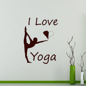 Wall Decals I Love Yoga Quote Gymnast Vinyl Sticker Decal Gym Decor ...