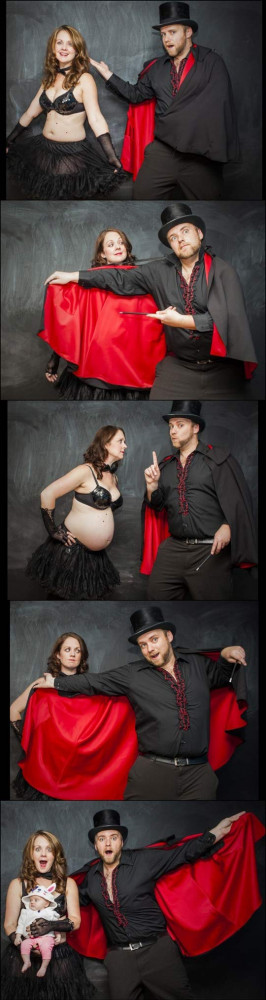 funny-picture-dad-magician-pregnancy-announcement
