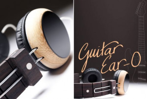 Guitar Ear-O headphones made from salvaged electric guitar parts
