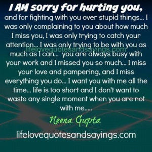 AM sorry for hurting you,