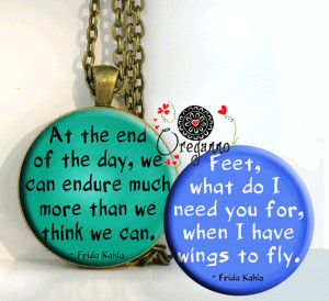 Frida Quotes Interchangeable Pendant Necklace with 2 magnetic inserts ...