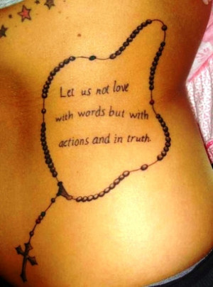 Quote Tattoos On Stomach Rosary Quote Tattoo Stomach