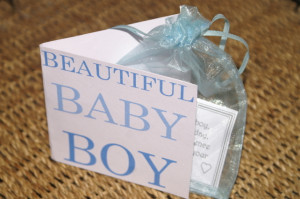 Baby Boy Lucky Sixpence.Card verse & organza bag. Good Luck Charm ...