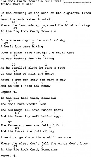 Burl Ives Big Rock Candy Mountain Lyrics