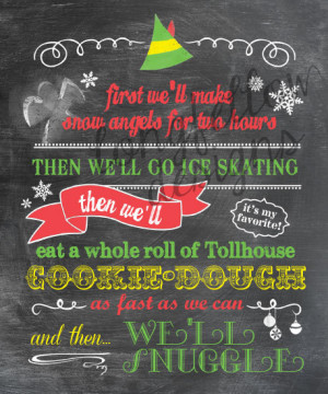 Buddy The Elf - Colorful Chalkboard Look Print - Fun For The Holidays