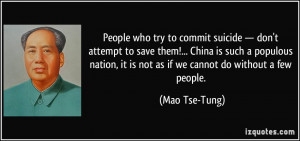who try to commit suicide — don't attempt to save them!... China ...
