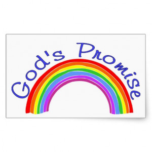 God's promise with rainbow Christian Rectangular Sticker