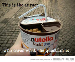 Funny photos funny Nutella snack drink straw