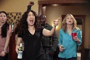 ... Christina (Sandra Oh, center) and Meredith (Ellen Pompeo, right