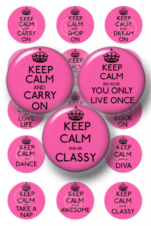 Bottle Cap Images, KEEP CALM Sayings, 1 Inch Circles, Digital Collage ...