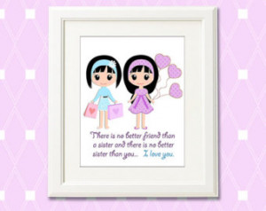 Personalized sisters art print, nur sery Art Print -8x10 - Children ...