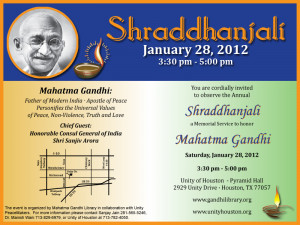 Commemoration of 64th Gandhi Death Anniversary in Houston