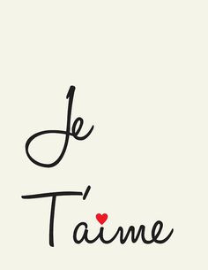 Je T'aime // I Love you // French love quote // Art by LADYBIRDINK, $ ...