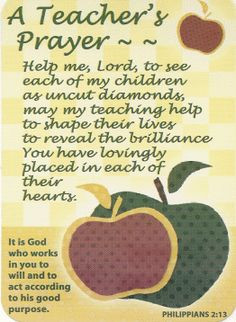 Teachers Prayer Pocket Card. Some days I think I new this posted on ...