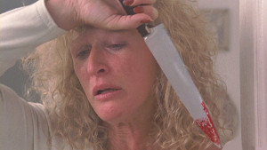 The best thing I have is the knife from Fatal Attraction. I hung it in ...