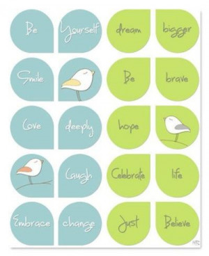 Positive encouraging words wall art, lime green, aqua blue, room decor ...