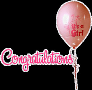 Congratulations It’s A Girl New Baby Glitter Scrap