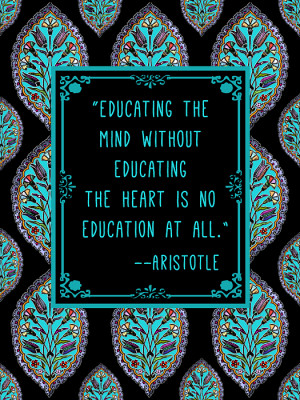 Aristotle Quote On Education Print by Scarebaby Design