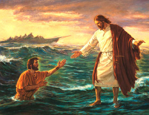 Peter didn't have quite enough faith to walk on the water with Jesus